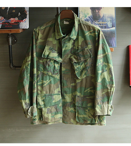 60`s Vietnam War USMC Erdl Camo Jungle Fatigue Jacket (100)]